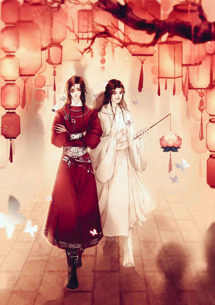 天官赐福古风动漫壁纸,是你执一把青伞,为我许下一世长安!