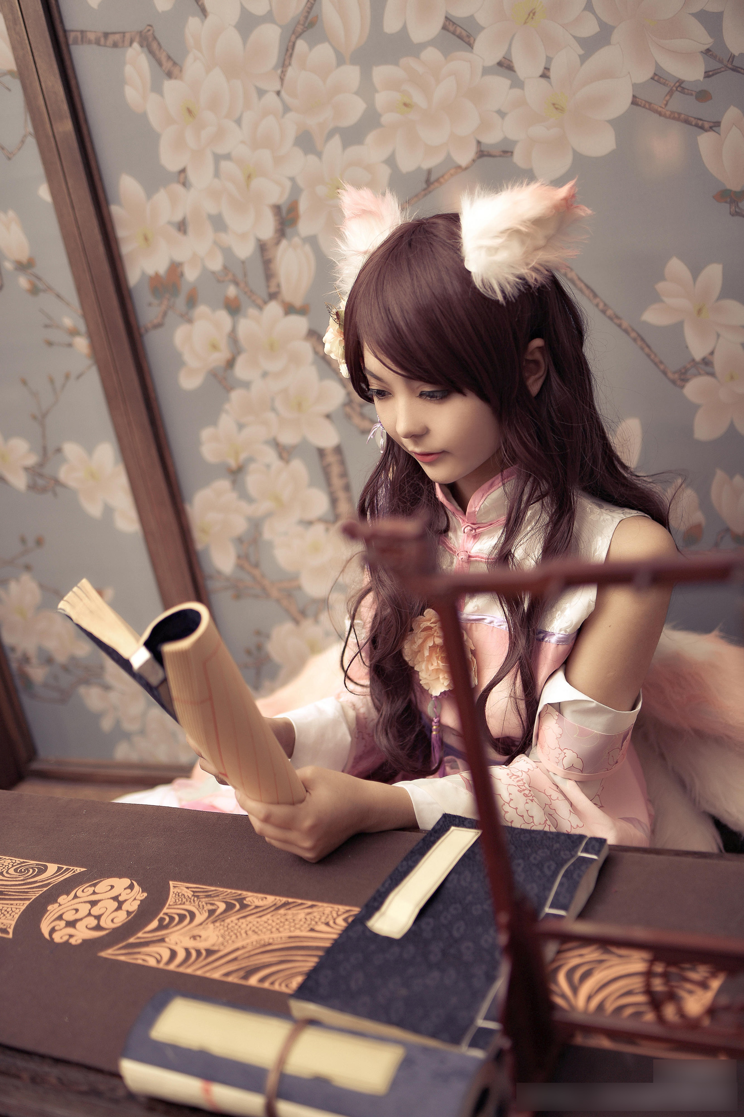 国人可爱妹子cos的奇迹暖暖心月狐!很有古韵的一组cosplay作品!