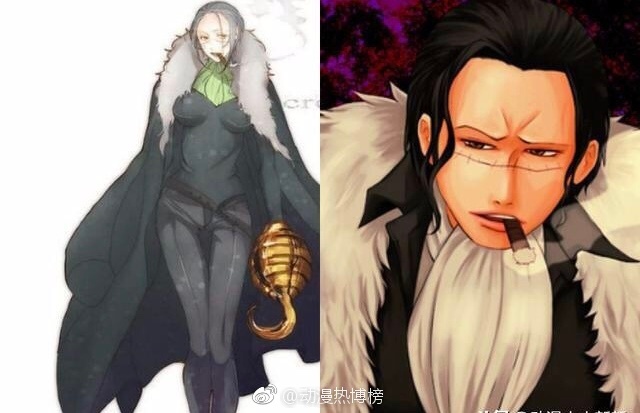 海贼王六大男神娘化前后对比,老沙颜值不输女帝,巴基无人能敌!