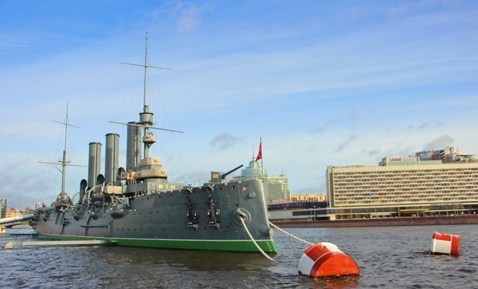 阿芙乐尔号巡洋舰成为十月革命的象征现在在世界上都很有名