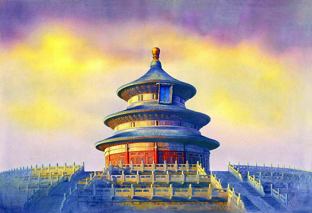 水彩画:中国画家黄有维笔下的老北京,太美了