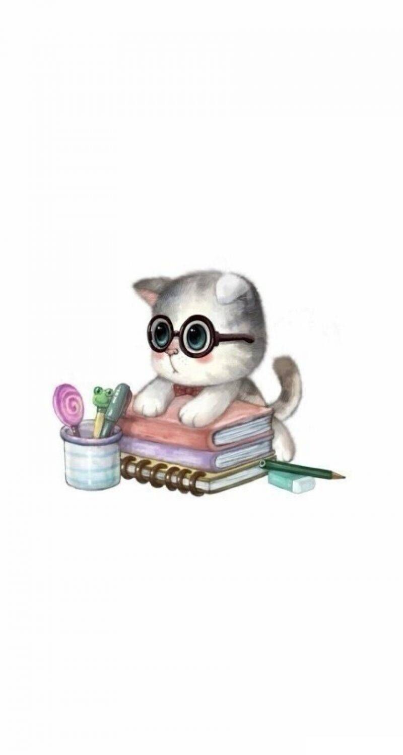 手绘:一组萌萌哒手绘茶杯猫插画