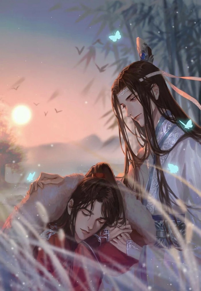 魔道祖师动漫古风壁纸,问君归否,天际流云随风幽!