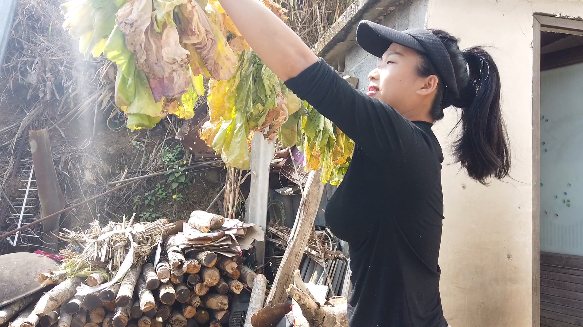 黑妹把青菜叶拿去晒,叶子都黄了拿来干嘛还能吃吗?