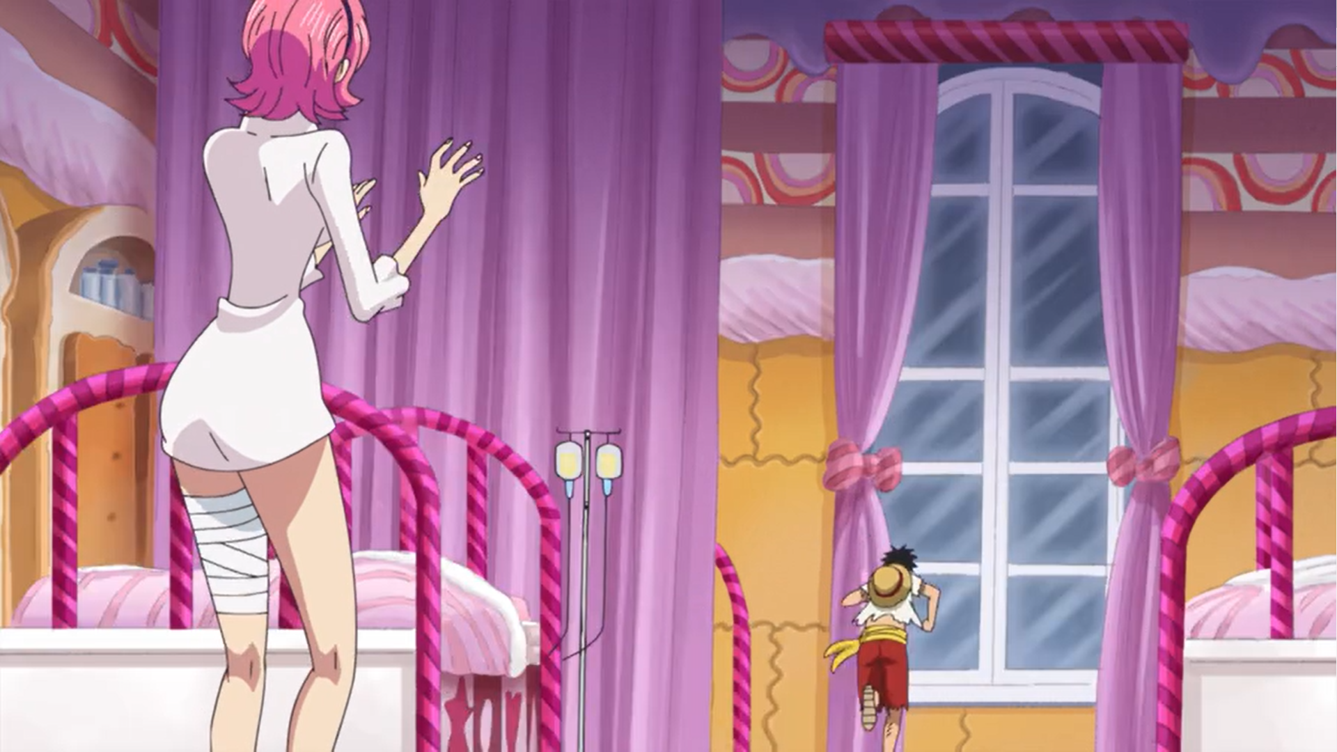 蕾玖只穿白衬衫长腿诱人,路飞色胆包天眼都看直了