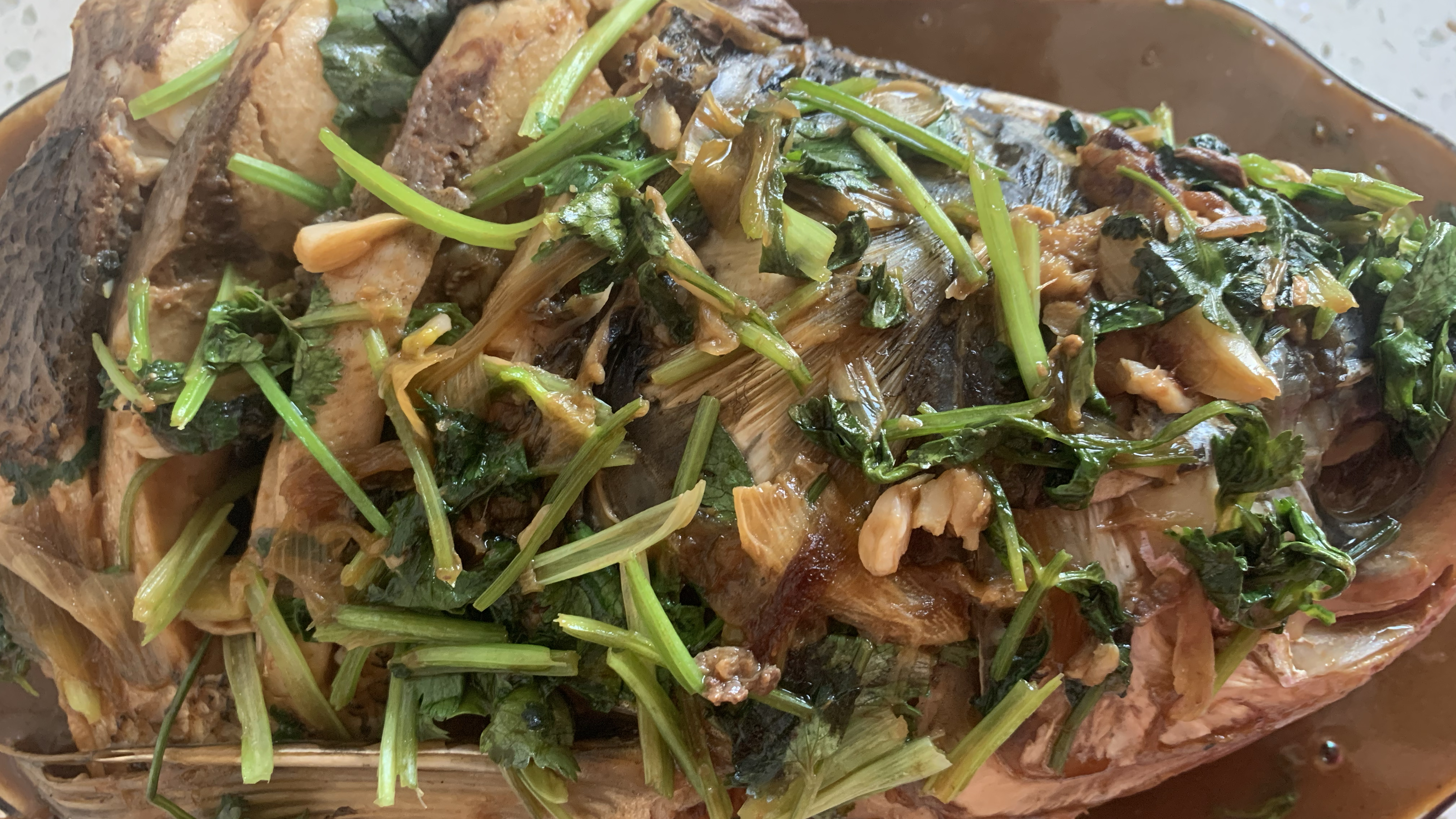 红烧胖头鱼头,汤鲜肉美,一顿全吃光