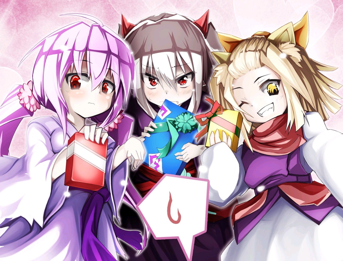 手坑三妹子(貌似中间那位不是妹子吧,那算他为女装大佬吧,凑个人数)