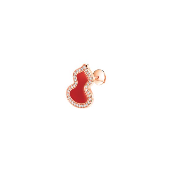 qeelin葫芦耳环18k玫瑰金钻石红玉髓麒麟耳环价格 ￥20800