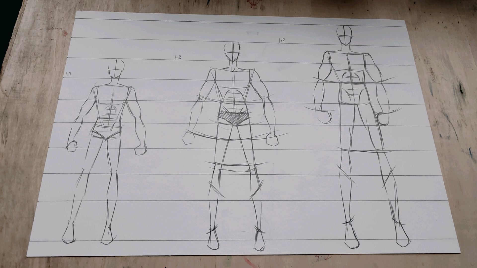 教你如何画出一个肌肉小哥哥,1:9头长男性人体画法教程