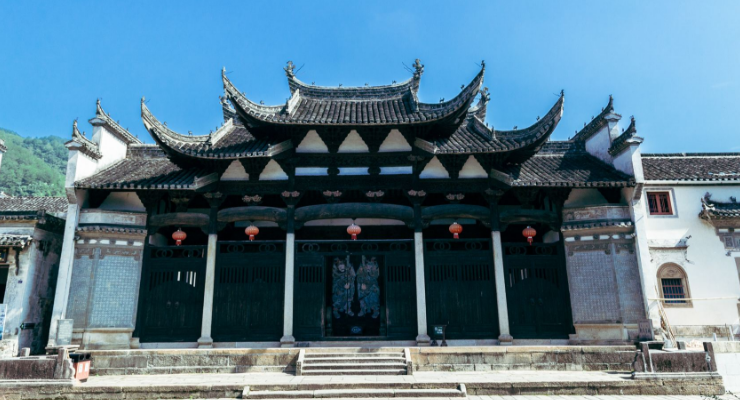 安徽省名门望族的宗祠龙川刺胡氏宗祠,山水环绕造时势
