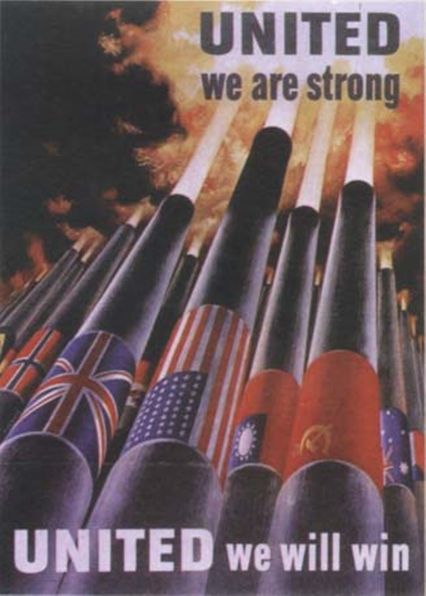 罕见二战盟国宣传画,图3看出法国的态度,图5中国海报很接地气