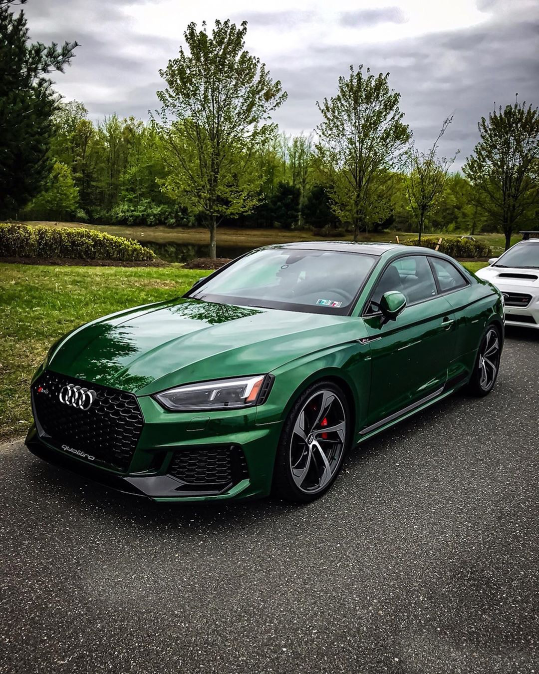 奥迪rs5 coupe翡翠绿的外观