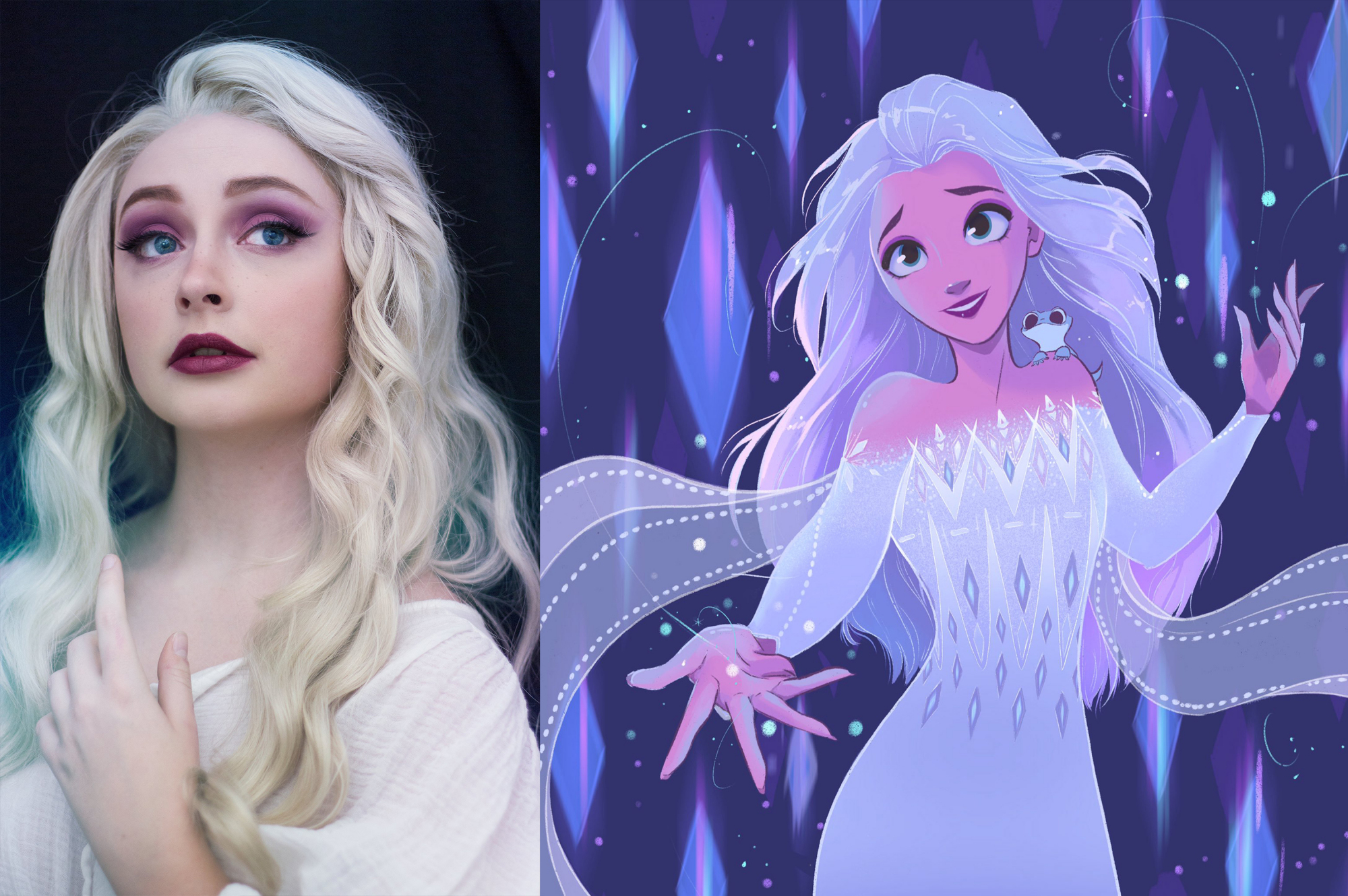 《冰雪奇缘2》真人cos,可爱与严肃的艾莎你喜欢哪一款?