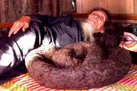 世界上头发最长的男人!越南老汉50年没剪发 头发长达68米