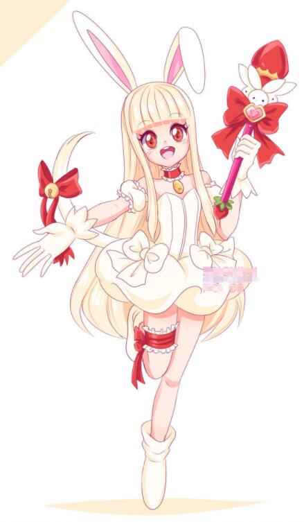 二次元人物插画:手拿魔法杖的漂亮少女