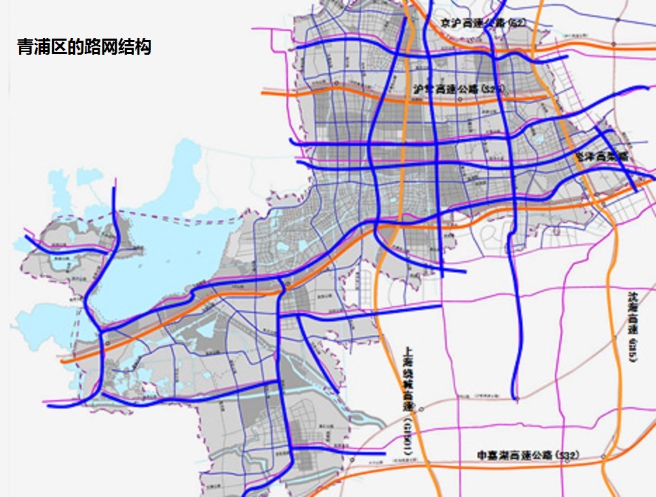 青浦区的优势并非仅有上海地铁17号线,还有其路网结构和道路交通