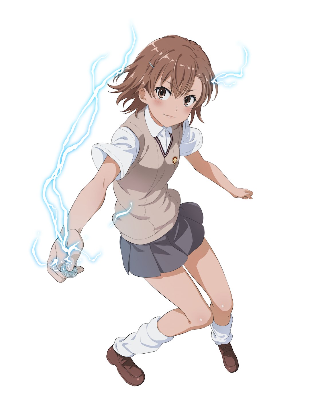 日本青春动漫《电磁炮》里炮姐"御坂美琴"的手机插画壁纸
