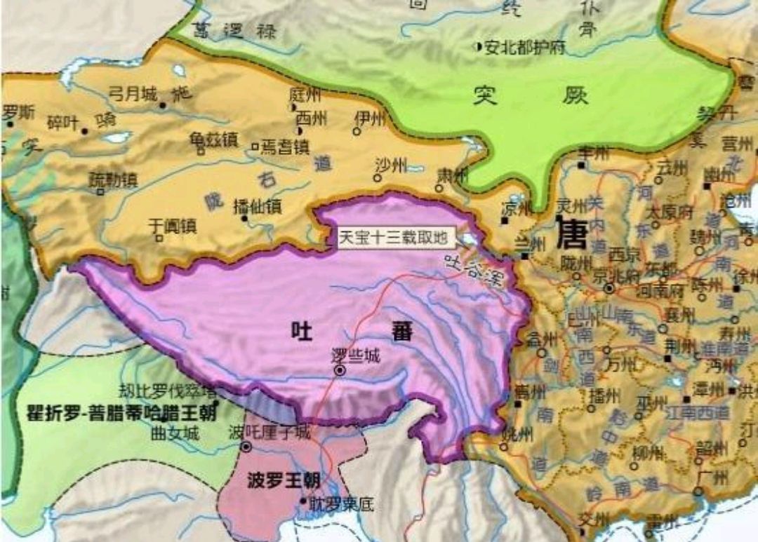吐蕃帝国最大版图面积图片