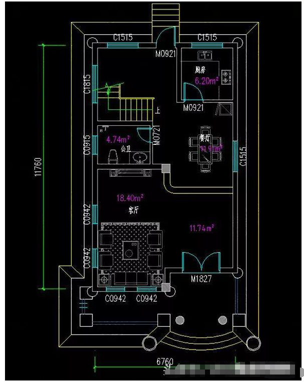 两款占地不足100平米的三层自建房,第一款开间6.6米非常气派