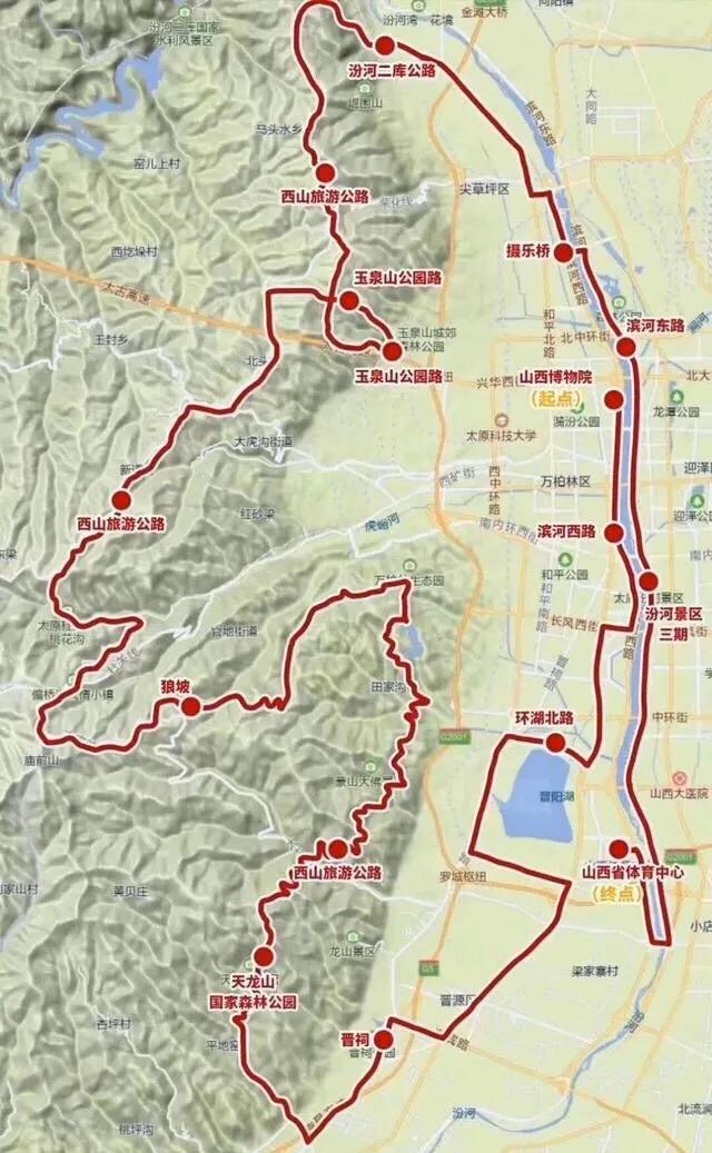 山西西山旅游公路地图图片