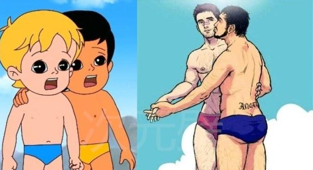 当童年动漫角色长大后,海尔兄弟基的辣眼睛,雪兔反攻桃矢啦!