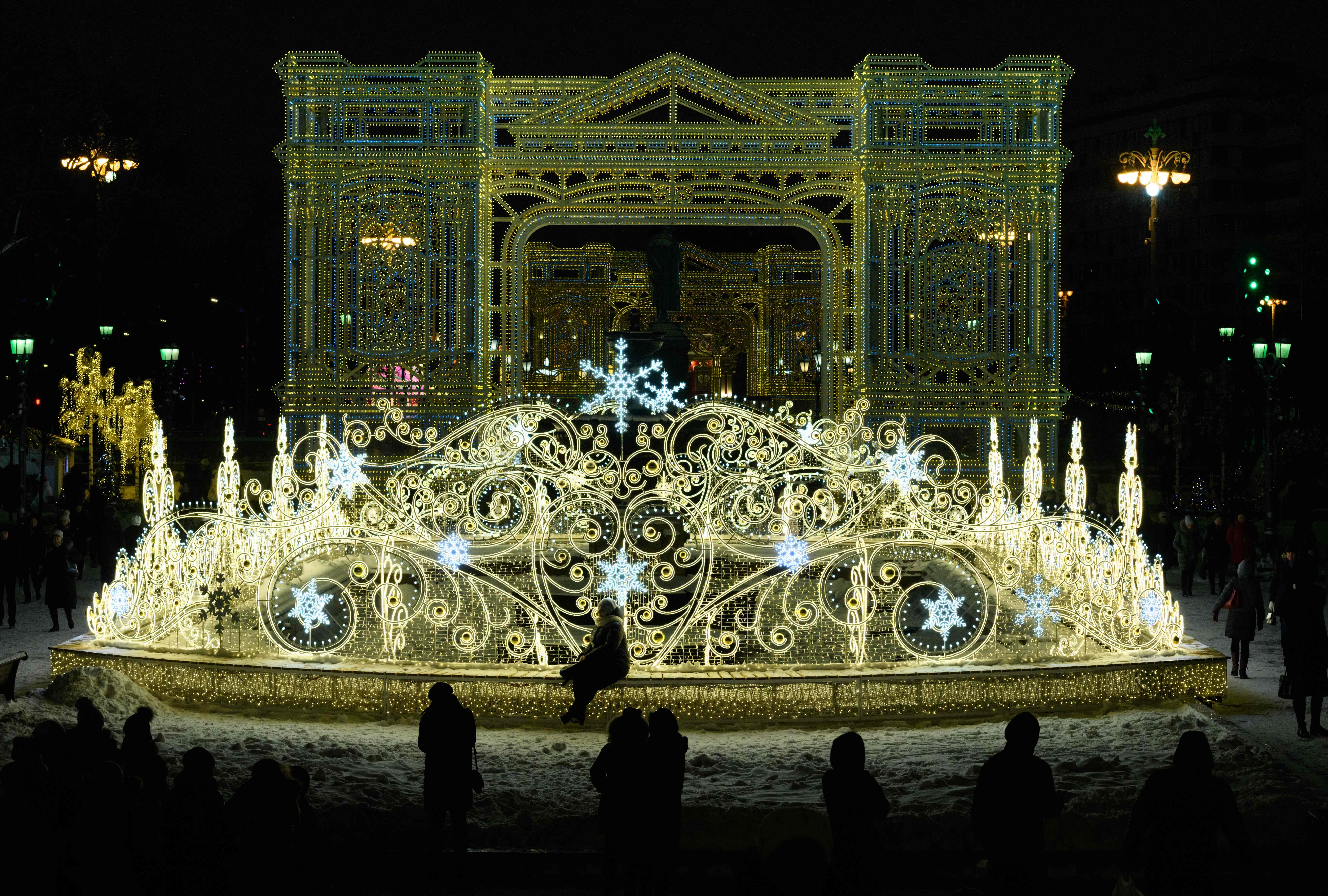 节日灯光装饰莫斯科