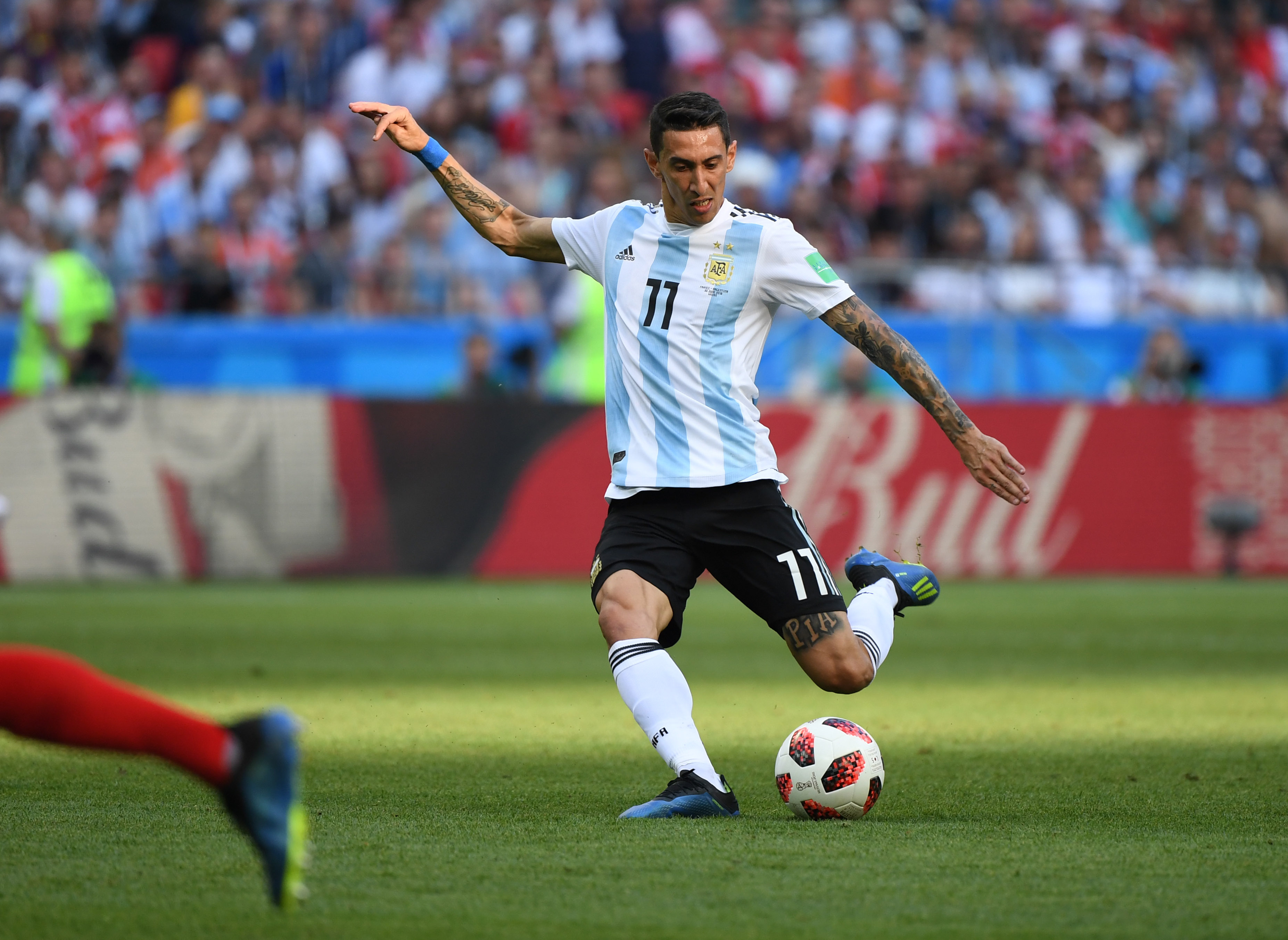 足球——八分之一决赛:阿根廷队迪玛利亚进球(15)