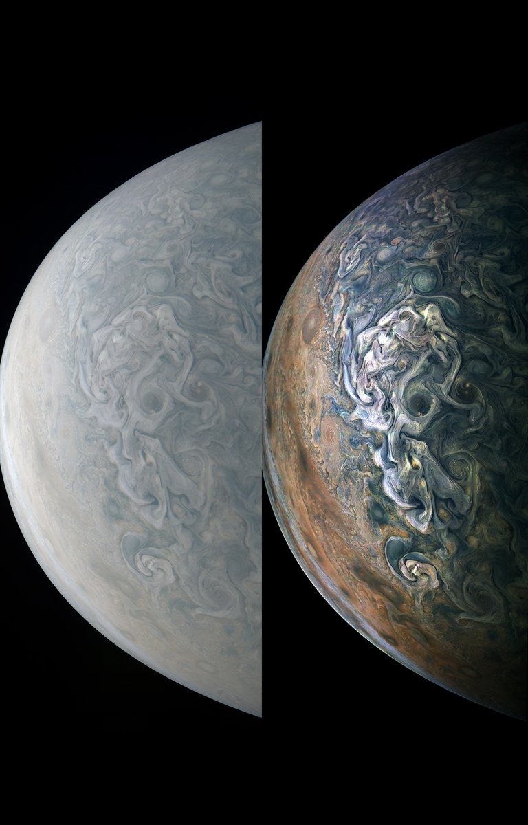 perijove 12任务拍摄到的木星大红斑的照片,该照片是通过将5张不同的
