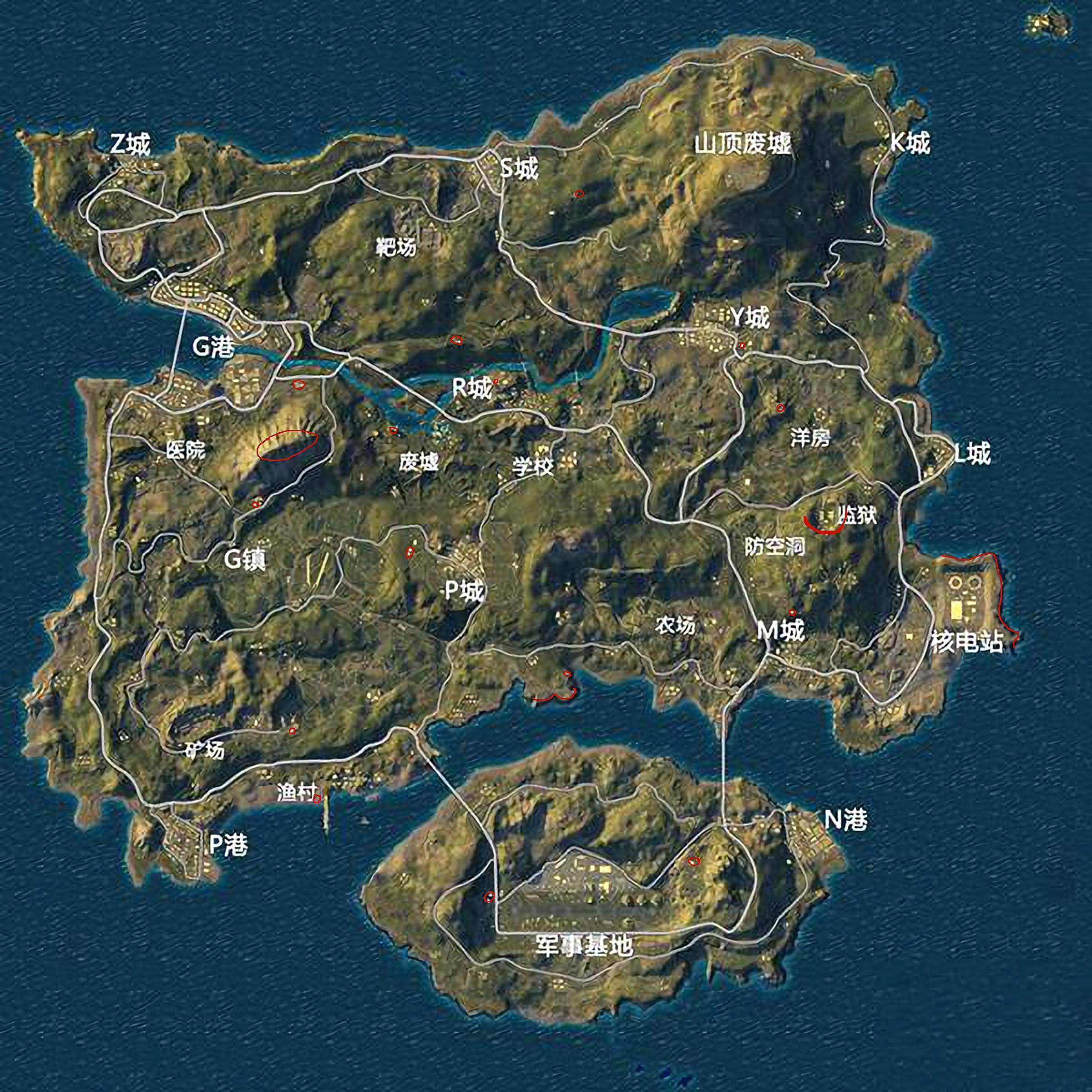 刺激战场独家心得——海岛图中特别好的吃鸡点,刷决赛圈概率极高