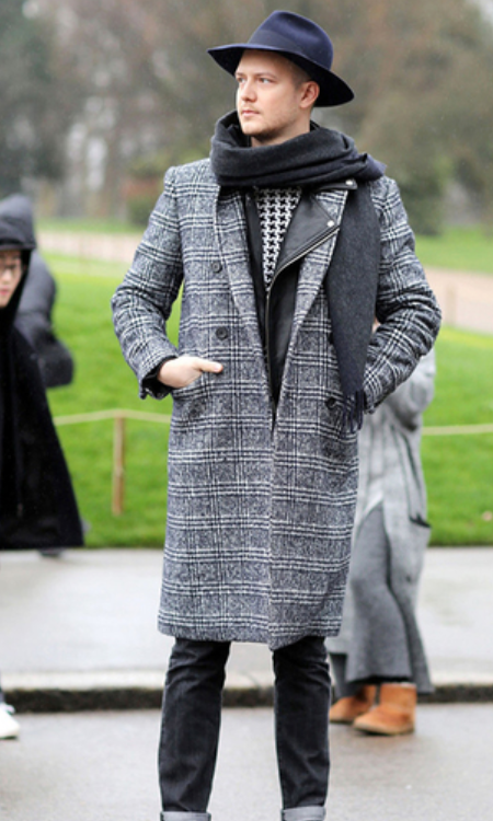 英伦绅士街拍,教你格纹搭配,尽显男士优雅