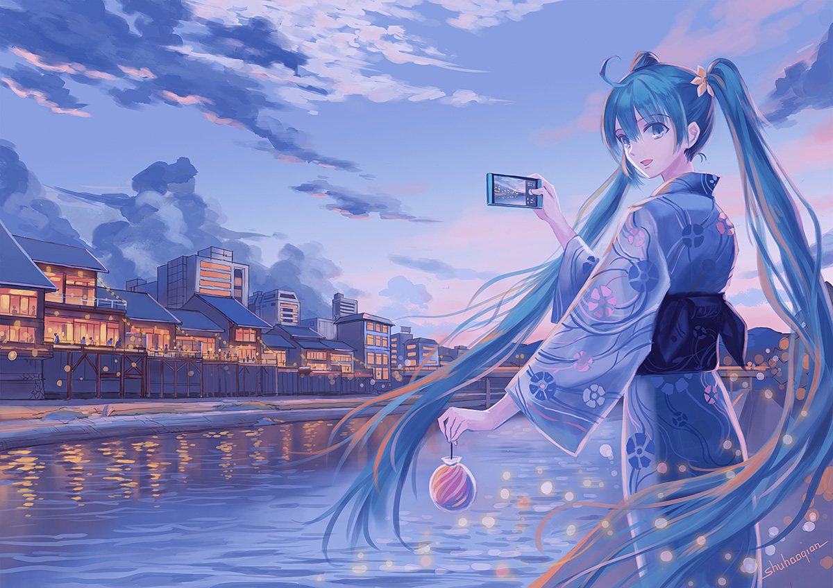 精选日本二次元虚拟偶像"初音未来"的高清插画壁纸,值得收藏