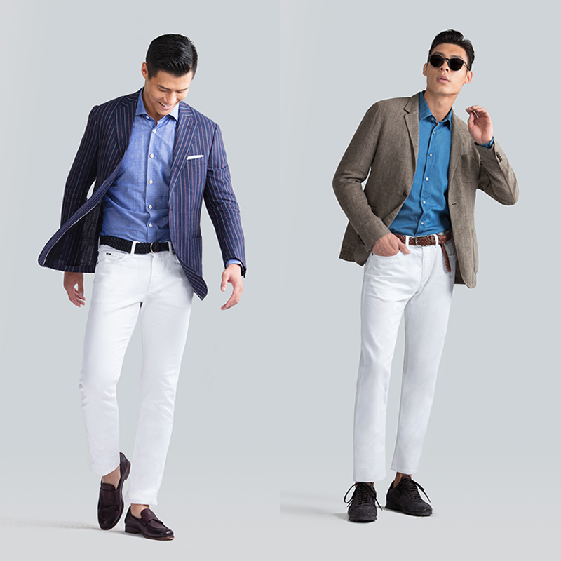 爱穿白裤子的男士,这个春季穿正好合适,3种穿搭给你灵感