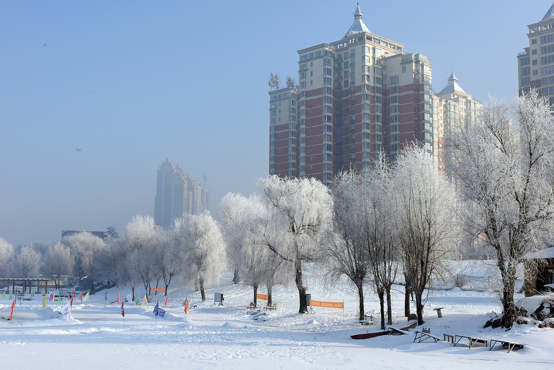 松原雪景图片