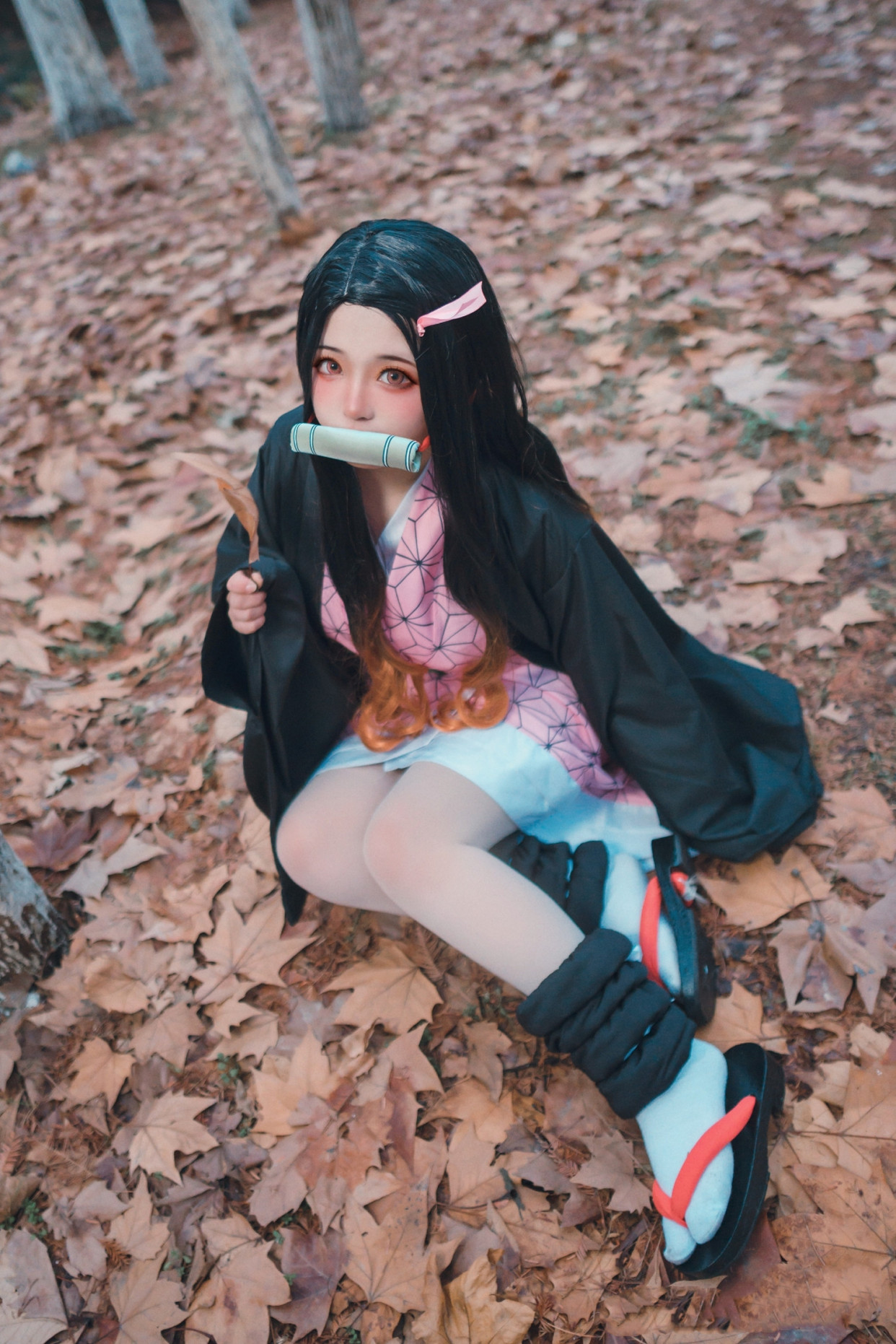 三组国人妹子cos的日本动漫《鬼灭之刃》角色灶门祢豆子!很棒哦