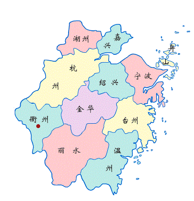 浙江省的行政区划地图