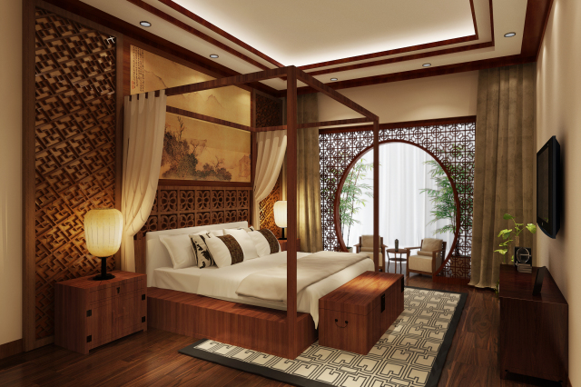 在想象中创造我的中式卧室装修效果图