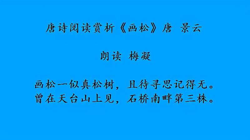 唐诗阅读赏析画松唐景云朗读梅凝