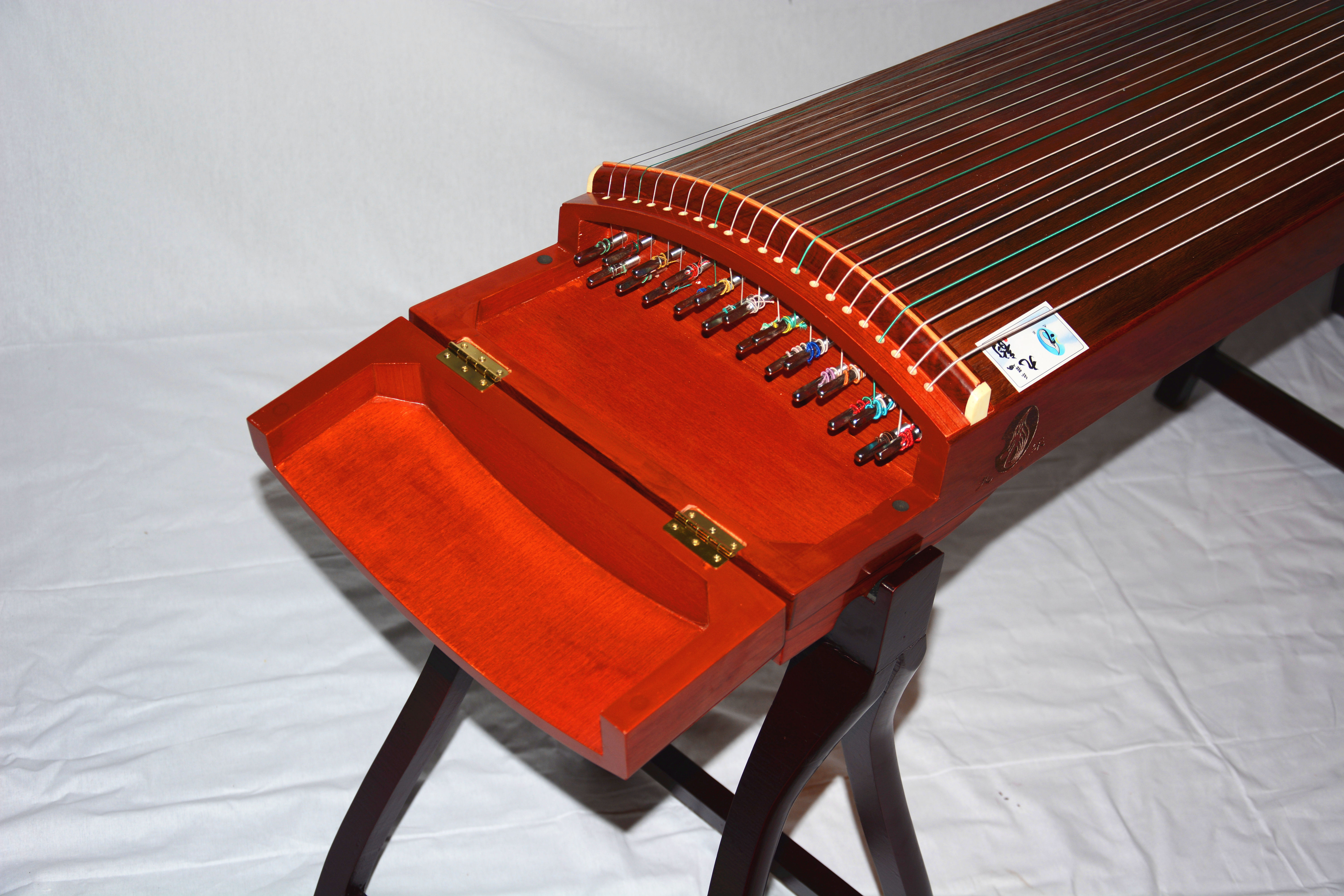 九韵乐器红木古筝荷花款式产品鉴赏