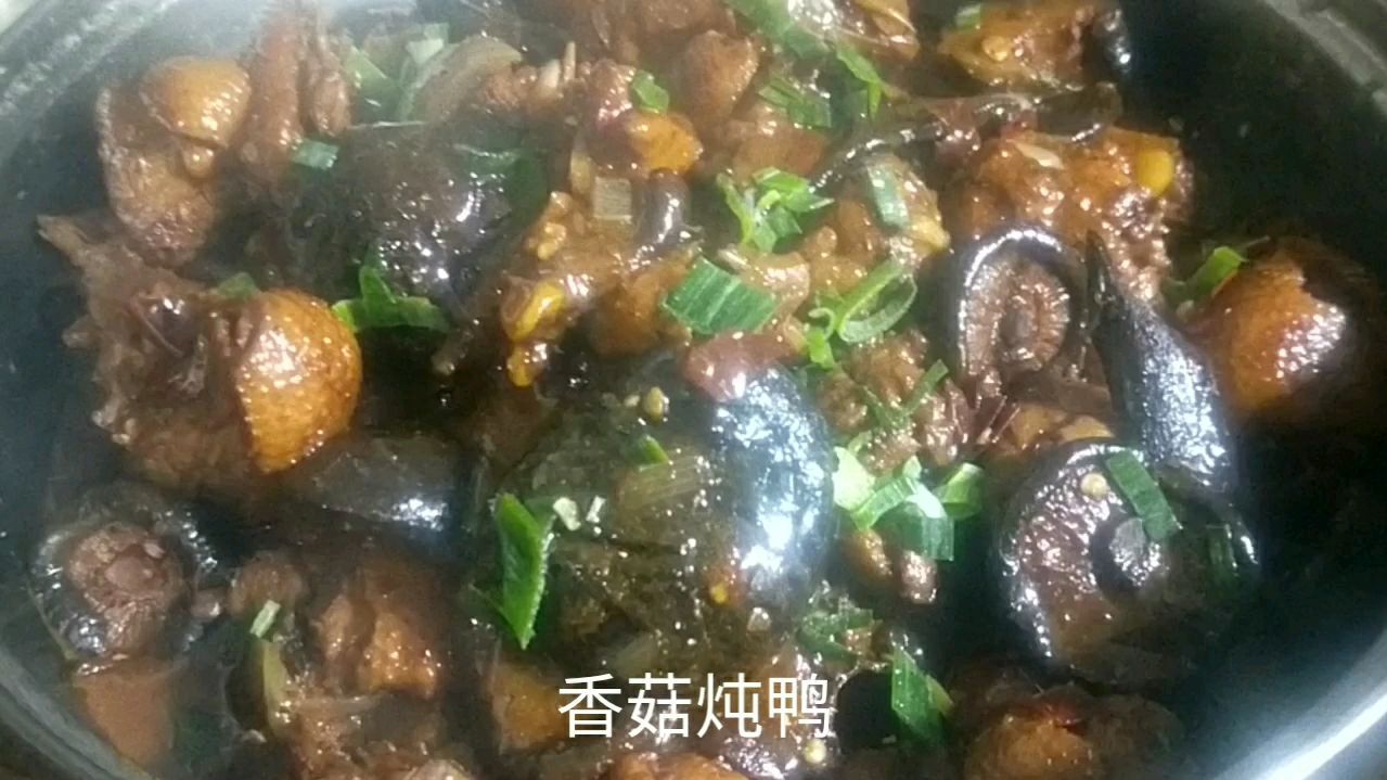 香菇炖鸭,这个味道真不错,好吃