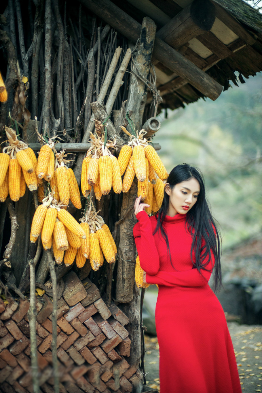 女孩摄影:乡下的一处美景