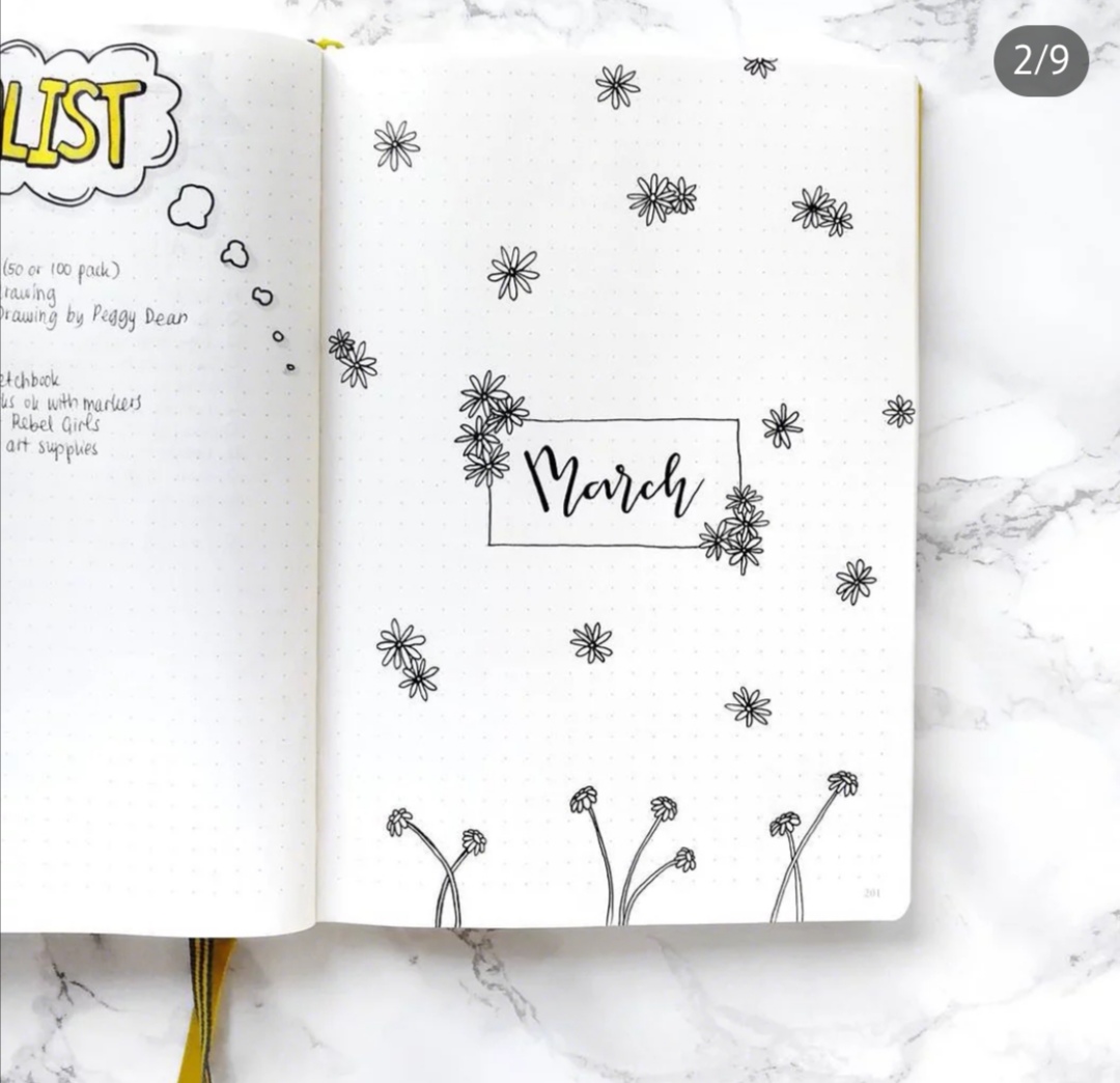 一组超美的小雏菊手帐排版分享~超适合用在春天的手帐不是吗?