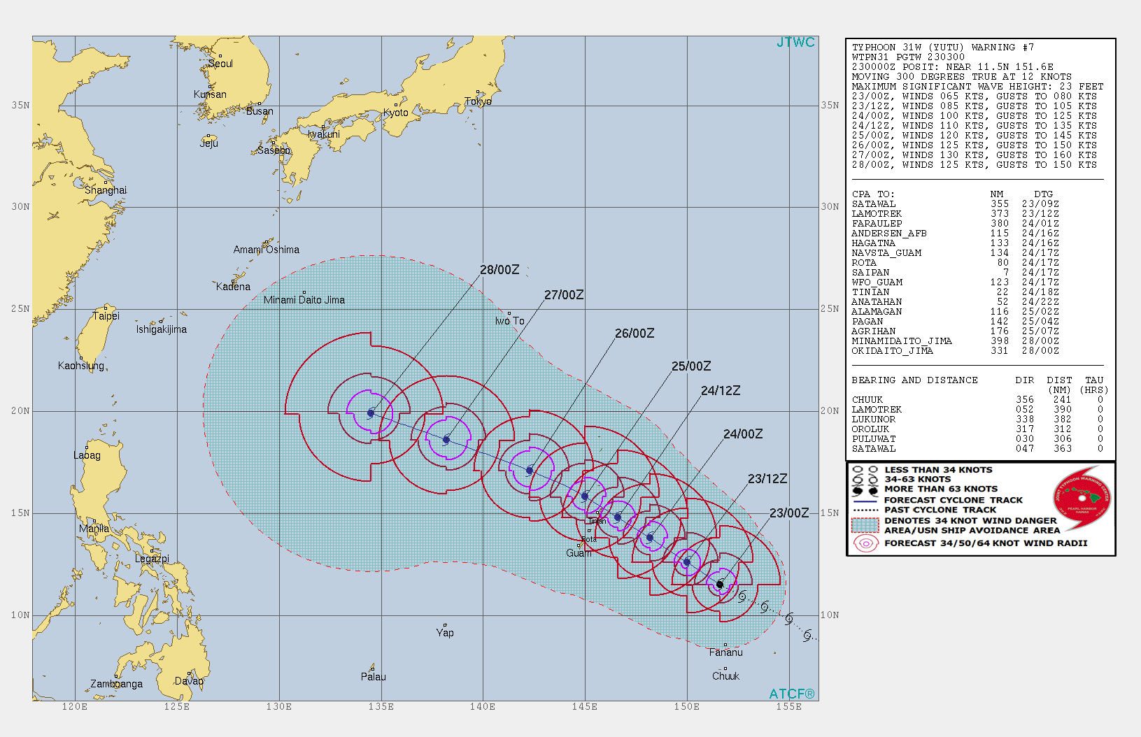 美国关岛和塞班岛军事基地危险了!超强台风玉兔或巅峰打击