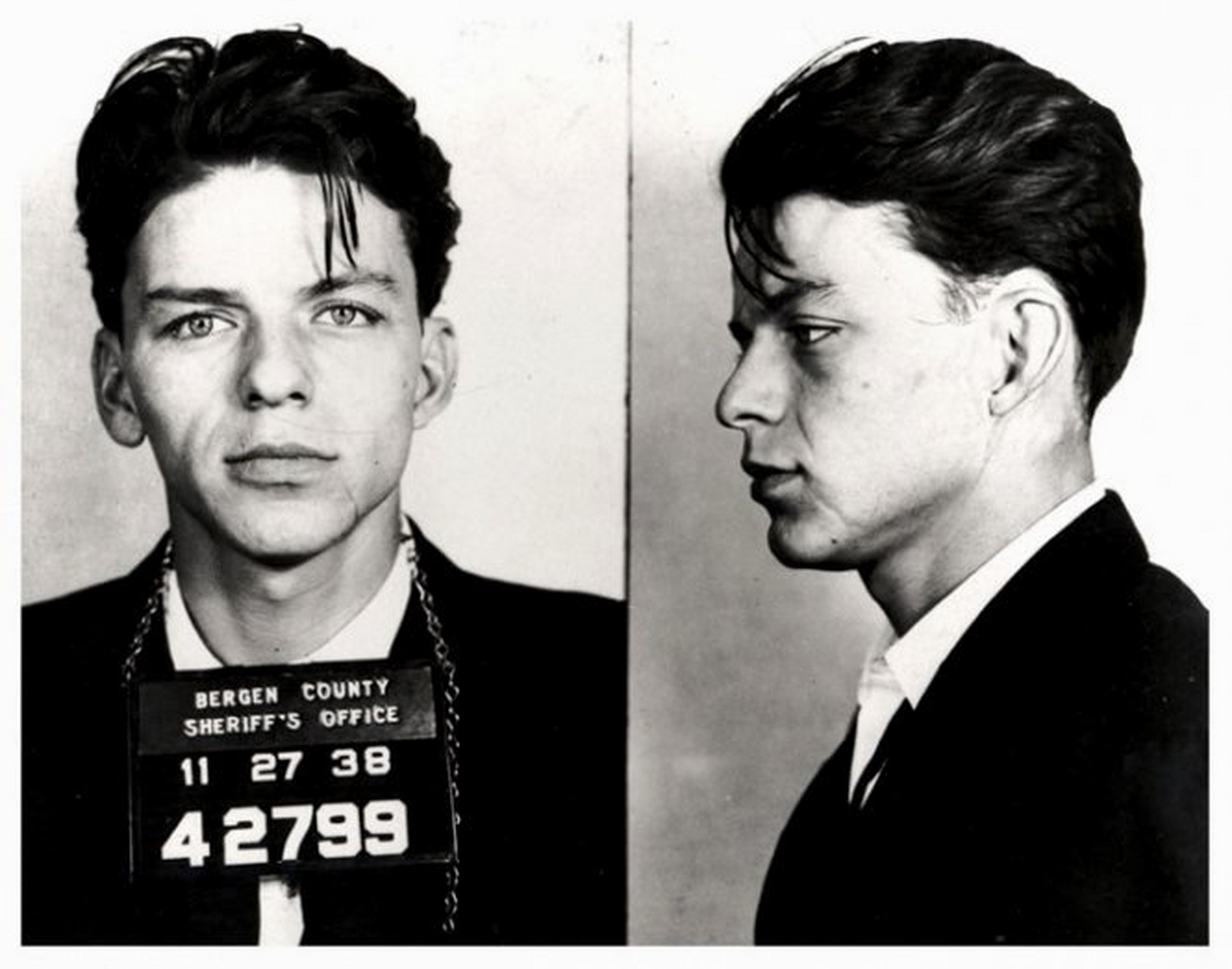 frank sinatras mugshot, 1938 辛纳特拉收监照