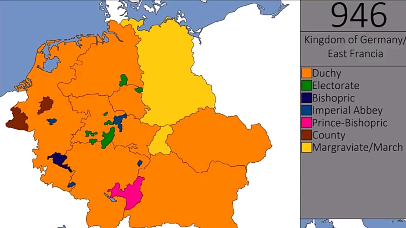 [图]神圣罗马帝国历史地图,欧洲中世纪的统一帝国,12世纪彻底分裂