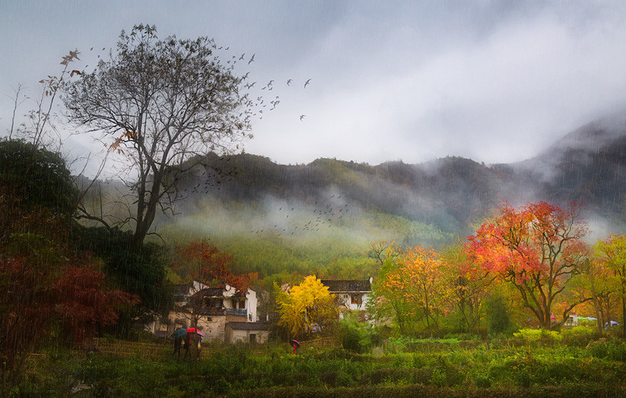 风光摄影:安徽南部山里的乡村,风景如画,美丽山村