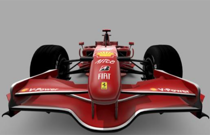 法拉利赛车赛车采用的碳纤维材料强度高于钢材能够更加保护赛手的安全