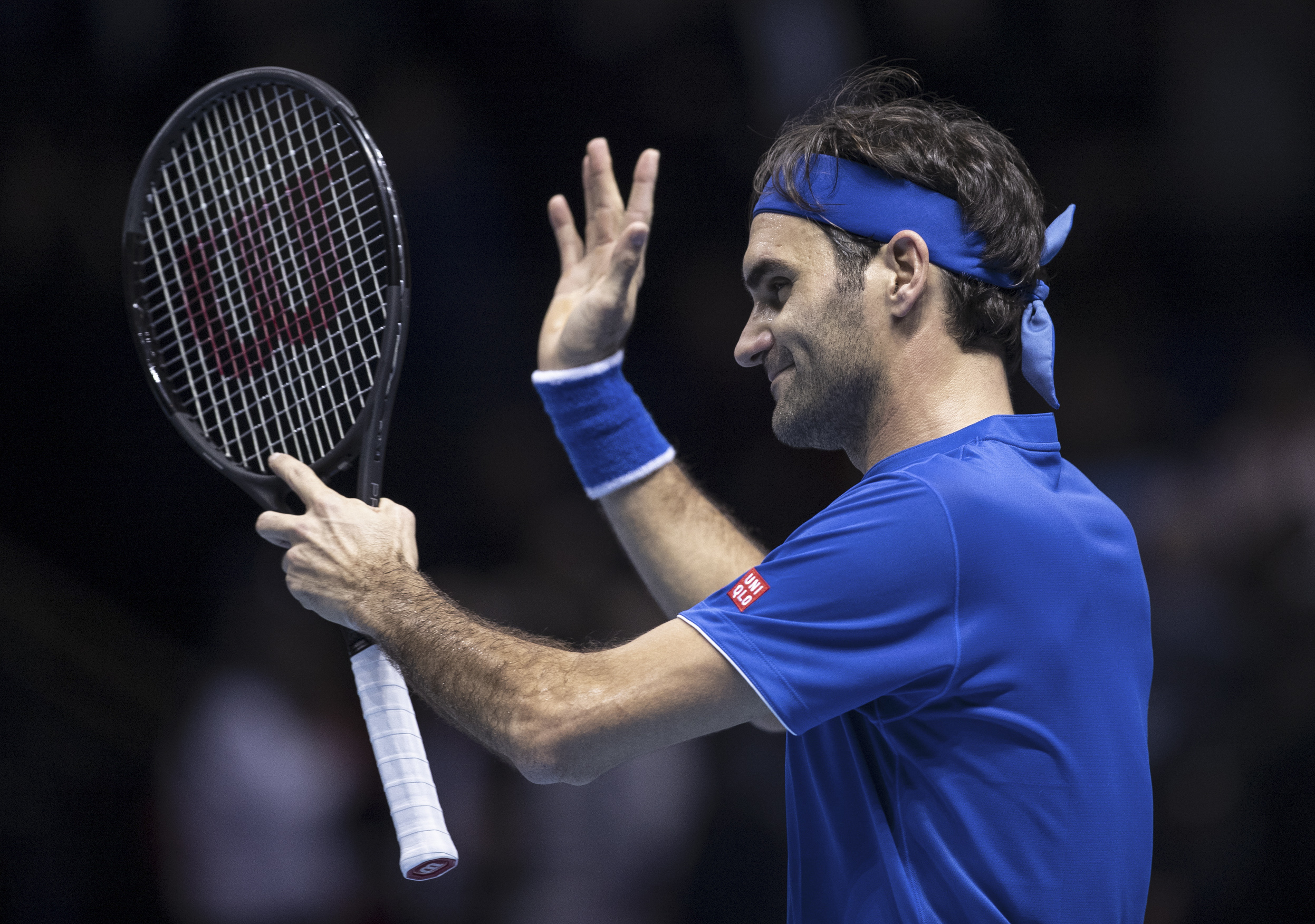 网球——atp年终总决赛小组赛:费德勒胜安德森