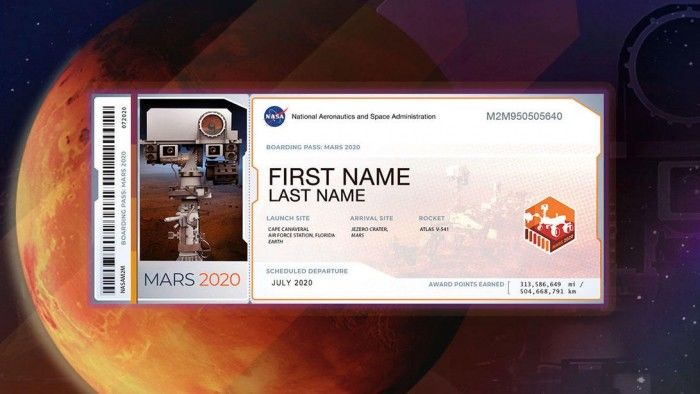 mars 2020公众活动:有机会获得一张前往火星的"机票"