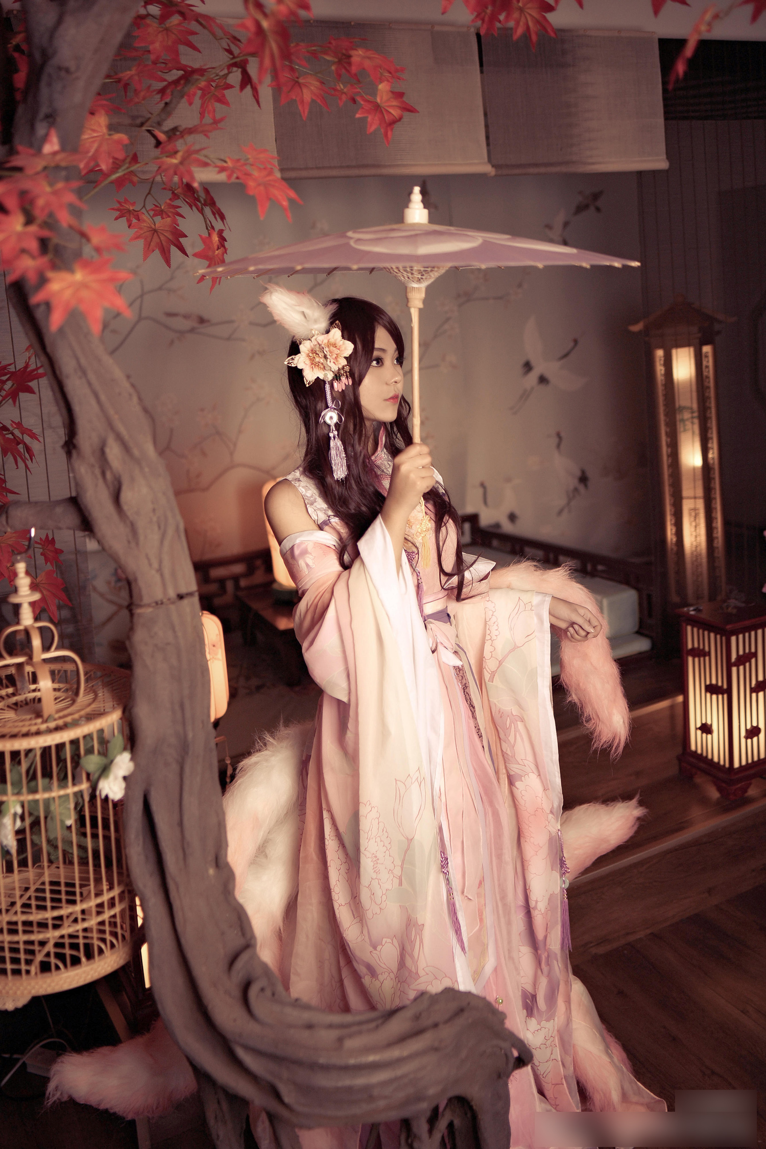 国人可爱妹子cos的奇迹暖暖心月狐!很有古韵的一组cosplay作品!