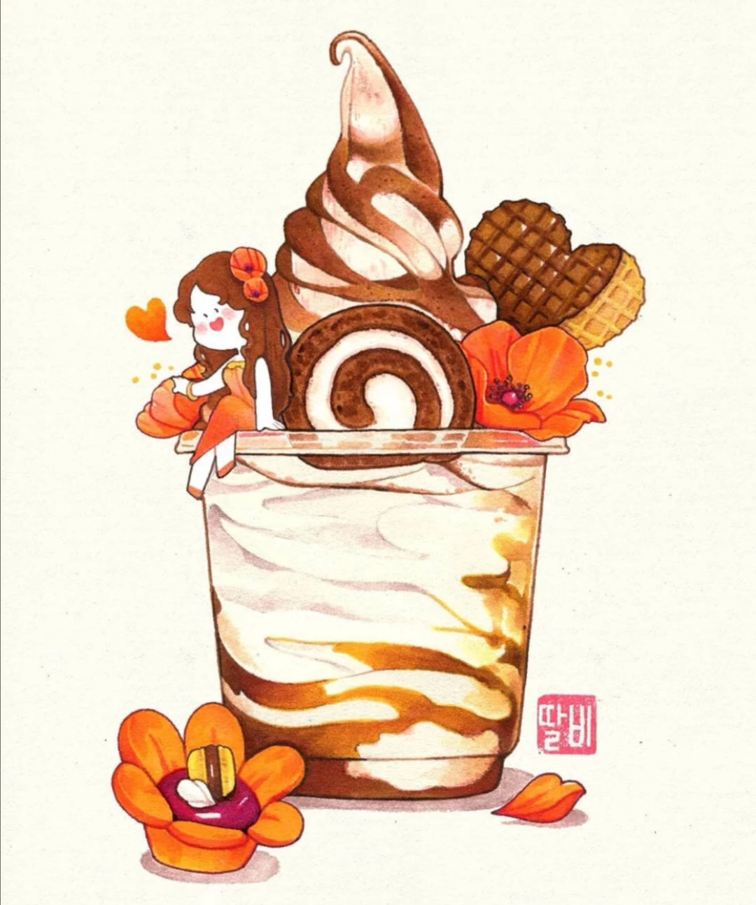 简单好上手的一组水彩零食插画!临摹练手必备!